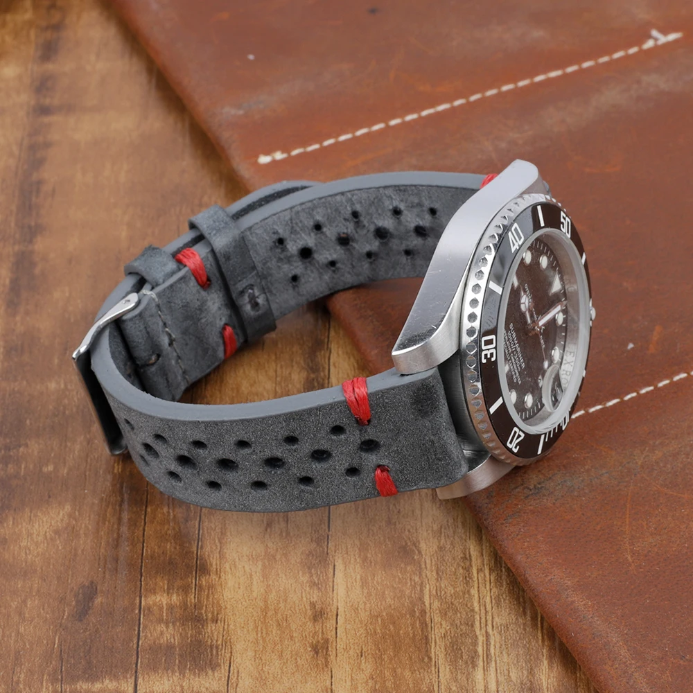 Fathers Orologi Cinturino Di Ricambio PIQUADRO Vera Pelle Blu