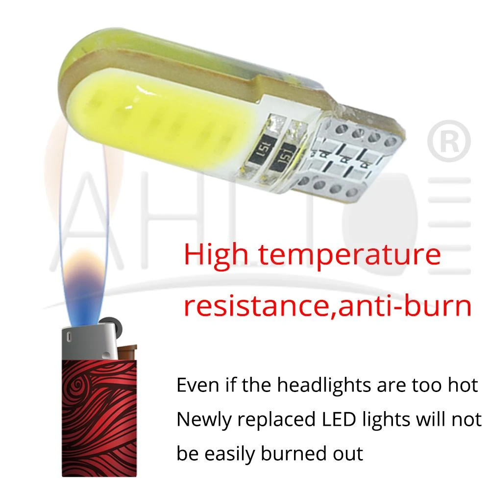 1X T10 WY5W W5W COB Светодиодный силиконовый водонепроницаемый клиновидный светильник