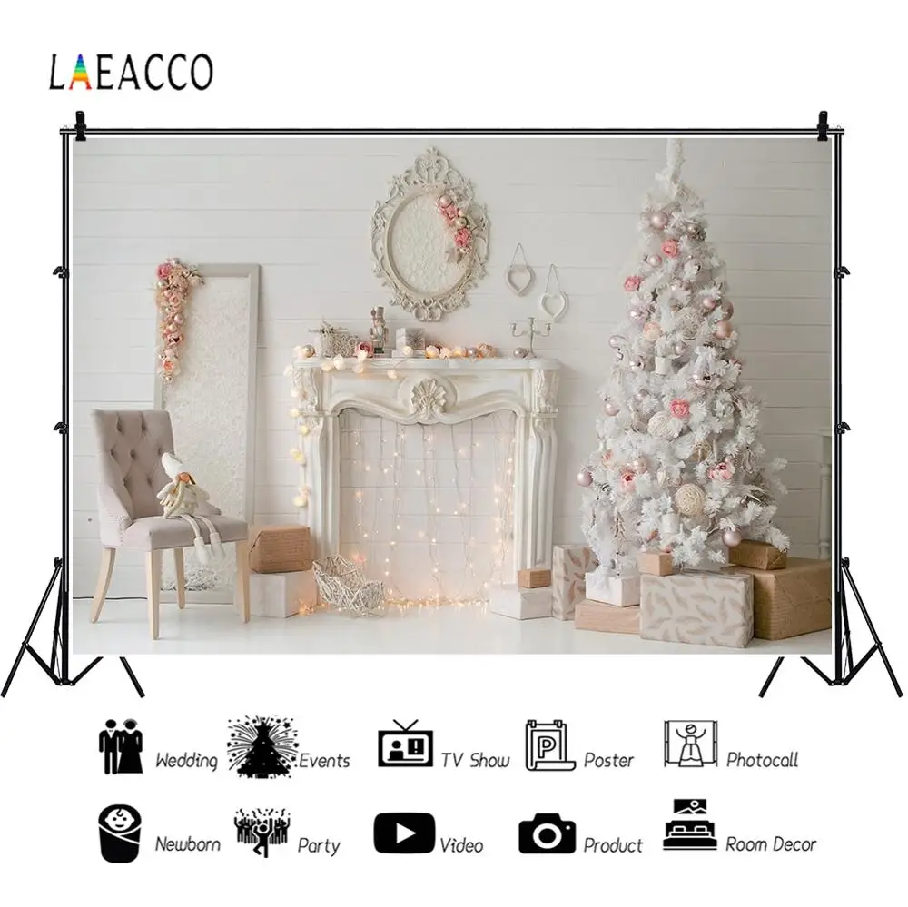 Laeacco Boudoir интерьер камин фотография рождественской елки фоны индивидуальные фотографические фоны для фотостудии
