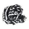 Black Chiffon Silk Feeling Skull Print Fashion Long Scarf Shawl Scaf Wrap For Women + Keyring 3