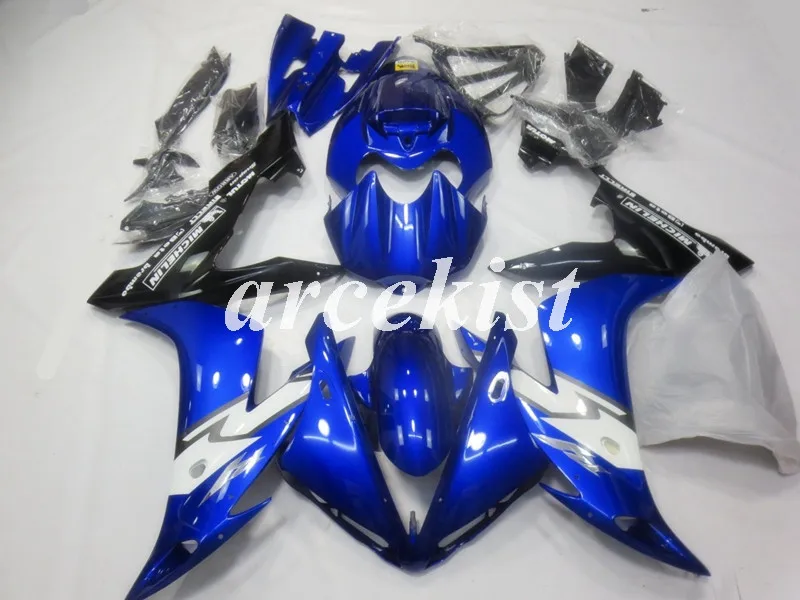 blue white Литьевая Форма ABS мотоцикл обтекатель комплект подходит для YAMAHA YZF-R1 2004 2005 2006 r1 04 05 06 набор кузова синий яркий - Цвет: blue white