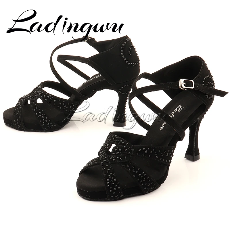 Black Rhinestone Latin Dance Shoes, dance shoes