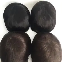 Wholesale Toupee For Men 100% Indian Real Human Hair Mono with NPU Replacement System 4 Colors Cost-effective Wigs