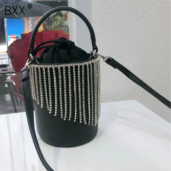 

[BXX] 2020 Spring New Arrival Rhinestone Tassel Evening Clutch Bag Women Bling Dinner Purse and Handbag Ladies Bucket Bags HK137