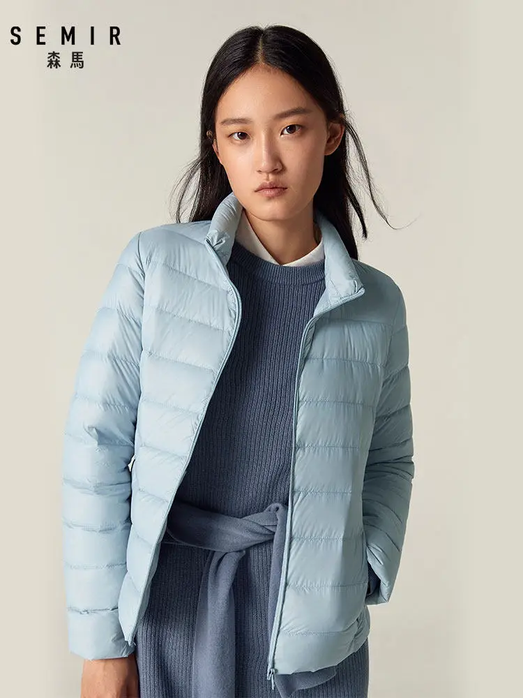 Kopen SEMIR 2019 Down Winterjas Vrouwen Katoen Korte Jassen Nieuwe Down Gewatteerde Capuchon Warme Herfst Slanke Jas Vrouwelijke Casual Tops