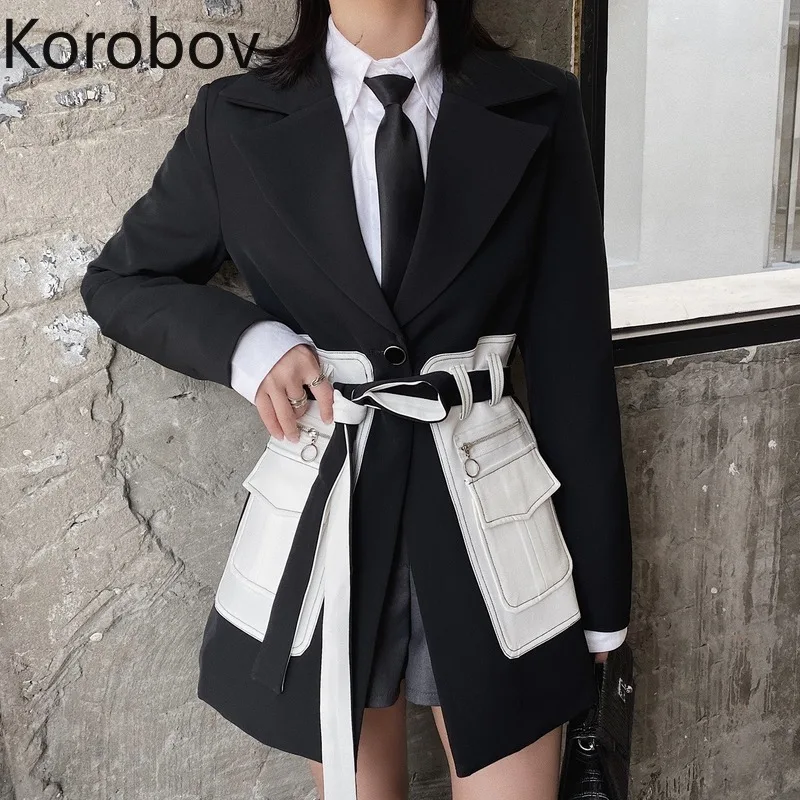 Korobov Fashion Personality Women Blazers Korean Streetwear Long Sleeve