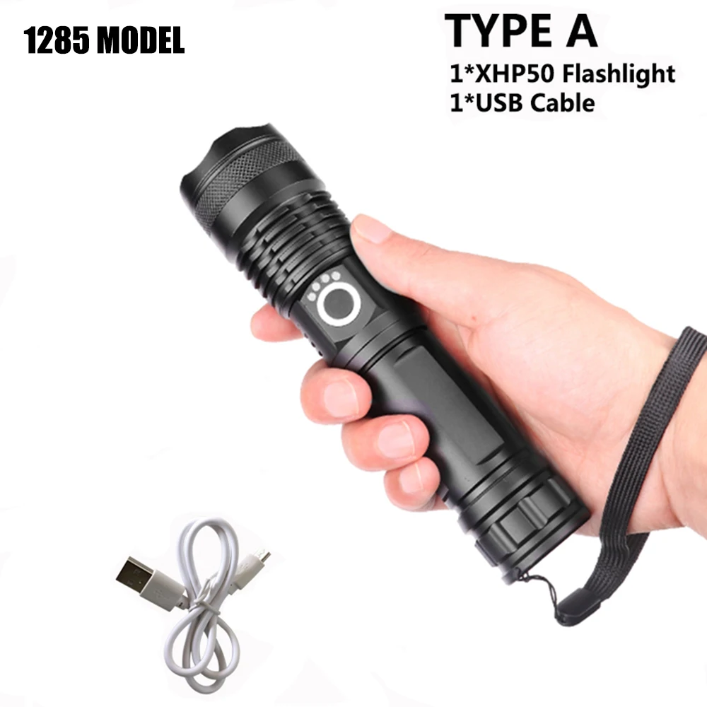1285 TypeA Светодиодный фонарь Xlamp 3* XHP50 светодиодный Мощный тактический светодиодный фонарь Водонепроницаемый фонарь 18650 перезаряжаемый аккумулятор - Испускаемый цвет: 1285 TypeA