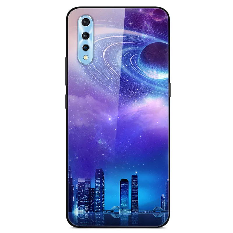 1 Для Vivo V17 Neo Чехол Закаленное Стекло Пластиковая Жесткая Задняя чехол Для Vivo V17 Neo V 17 V17Neo Крышка Планета ТПУ Бампер VivoV17 Neo - Цвет: 1
