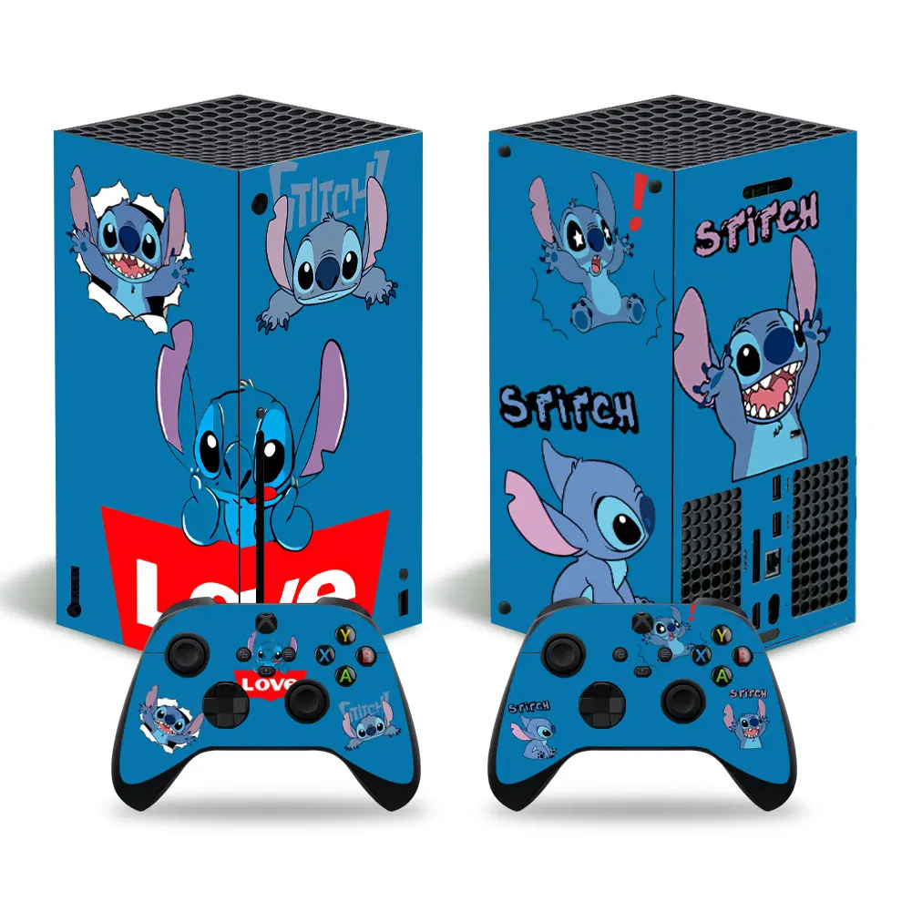 Disney Stitch Iron Man Skin Sticker Decal Cover for Xbox Series X Console and 2 Controllers Xbox Series X Skin Sticker Vinyl 