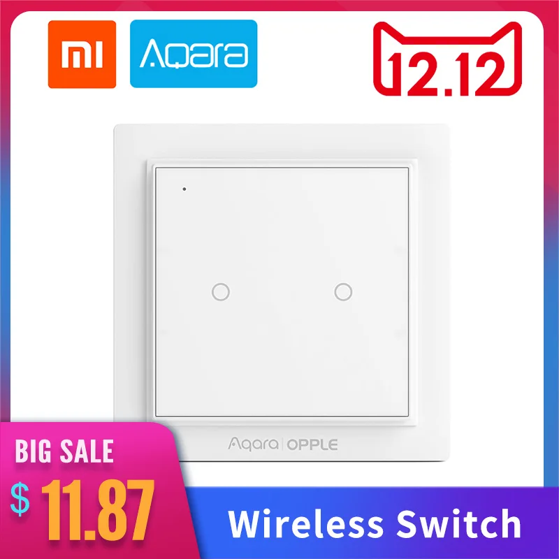 

Xiaomi Opple Aqara Original Zigbee 3.0 Wireless Scene Switch Smart Remote APP Control Intelligent Application Home 2 Gang New