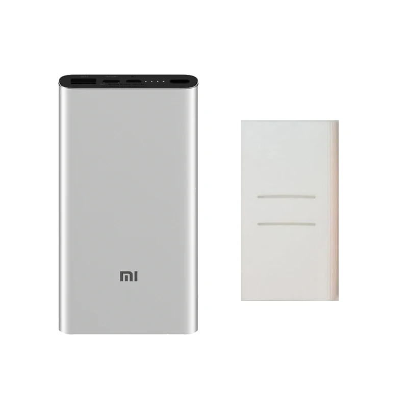Silver add White 10000 мАч Xiaomi Mi внешний аккумулятор 3 PLM12ZM Двусторонняя Быстрая зарядка USB-C Двойной вход двойной выход 10000 мАч Внешний аккумулятор для iPhone 11 Pro - Цвет: Silver add White