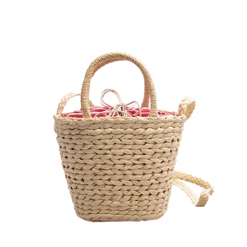 

Beach Crossbody Bags Woven Shopping Totes Handmade Straw Weave Bucket Bags Rattan Women Summer Beach Travel Shoulder Bags