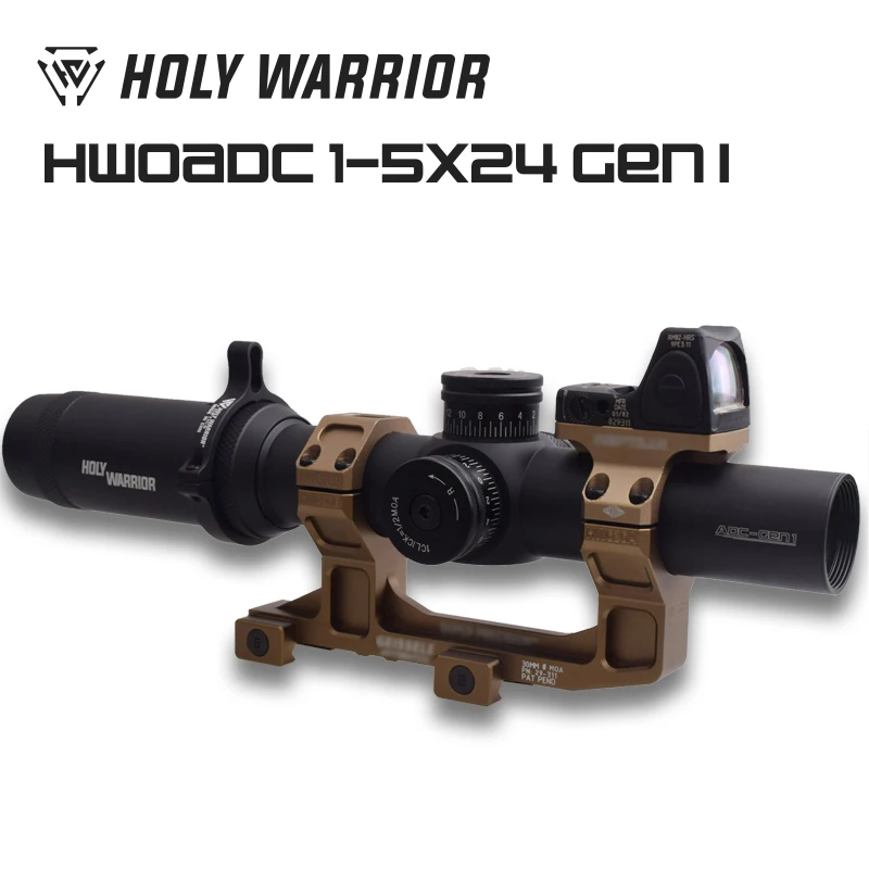 HolyWarrior Tactical HWOADC 1-5X24 HD RIFLE SCOPE For Airsoft Dual Role Optic Rifle Magnificate Scope Fit 20mm Rail Hunt