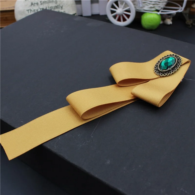 Ribbon Bow Tie Элегантный мужской женский роскошный галстук-бабочка с воротником для фотографии, галстук-бабочка из сплава с жемчугом и бусинами, эластичная лента, стразы, лента, галстук-бабочка - Цвет: Ribbon Bow Tie