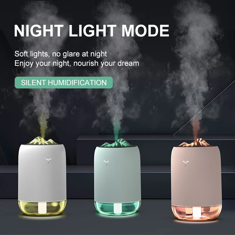 

Portable Ultrasonic Humidifier 260ML Mountain humidifier USB Aroma Air Diffuser With Romantic Night Lamp Humidificador Difusor