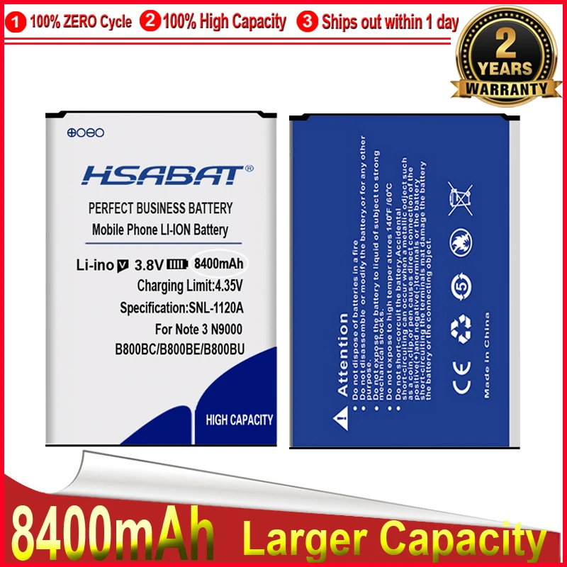 Аккумулятор HSABAT 8400 мА · ч для Samsung Galaxy Note 3 NFC N9005 N900 N9002 N9008 N9009 N9006 N9000 | Мобильные