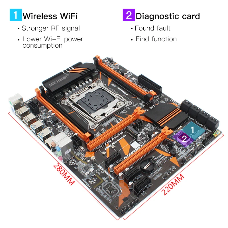 Материнская плата X99 Turbo LGA 2011 3 с поддержкой DDR4 RAM Xeon E5 V3 V4 процессор