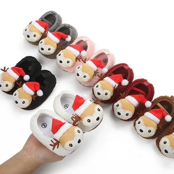 

Baby Boy Girl First Walkers Newborn Infant Cute Christmas Deer Shoes Toddler Kids Anti-Slip Casual Soft Soled Shoes Hot