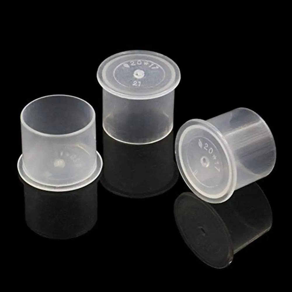 1000pcs Plastic 8mm 11mm 15mm Clear Tattoo Ink Cups Caps Holder Permanent Makeup Pigment Ink Caps Cups Tattoo Accessories
