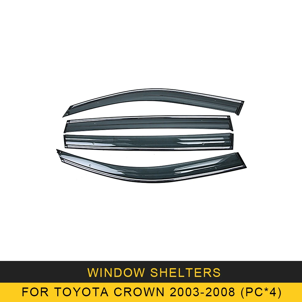 Для TOYOTA CROWN CRS GRS 2003-2008 автомобильный оконный козырек от солнца и дождя, защитный козырек, защитная крышка, накладка, рамка, наклейка, аксессуары
