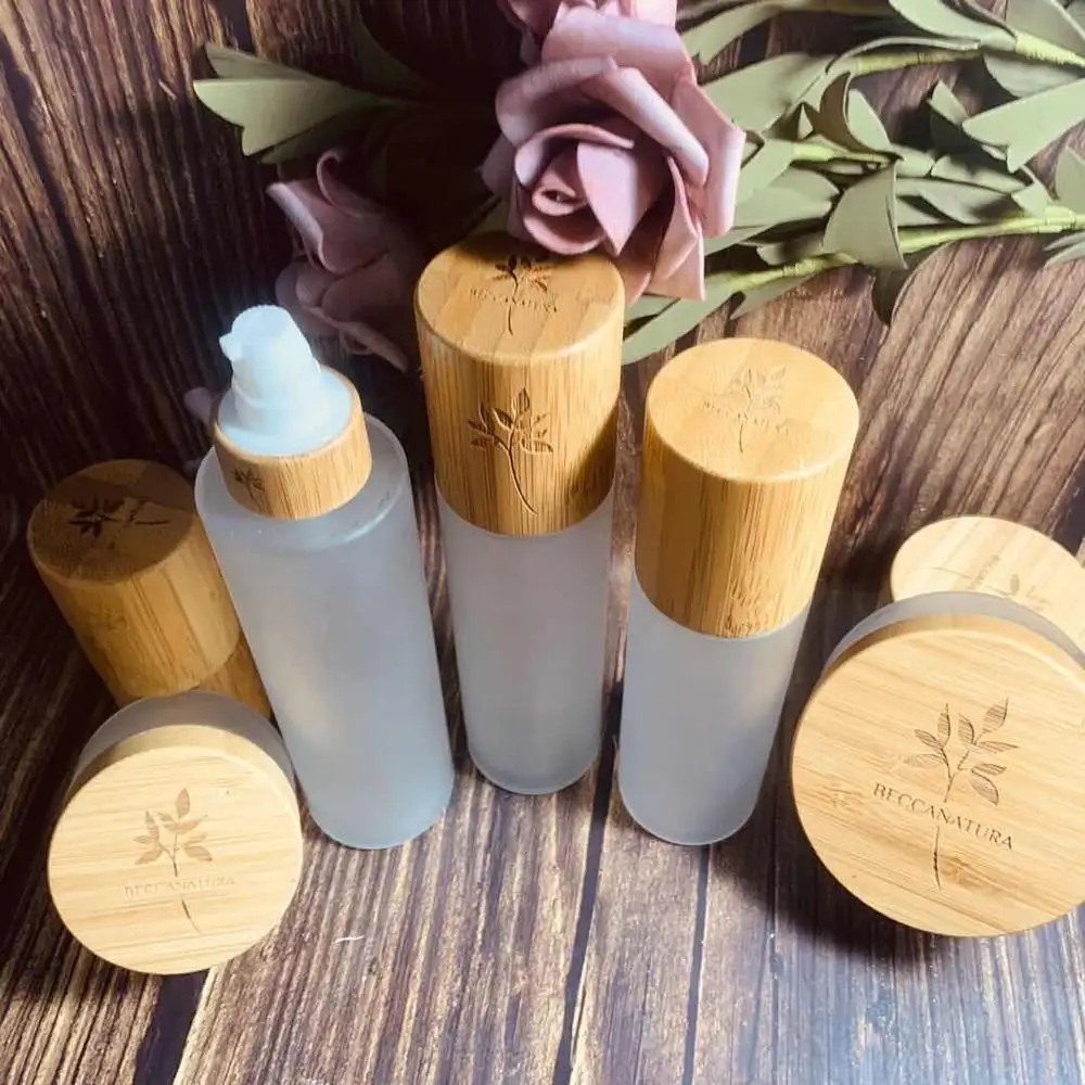 

10PCS 30ml 50ml 150ml 120ml 100ml Biodegradable Wooden Cream Bottles Natural Luxury Bamboo Cosmetic Packaging CBD cream hemp oil