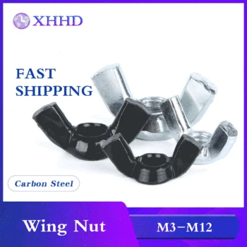 

M3 M4 M5 M6 M8 M10 M12 Galvanized Hand Tighten Nut Butterfly Nut Ingot Wing Nuts Free Shipping