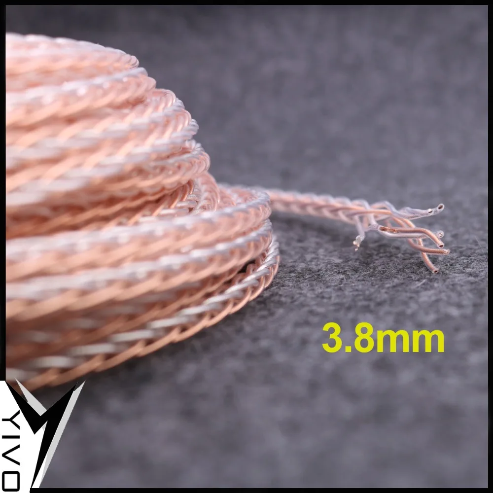 XSSH Audio DIY OCC 7n Copper Silver Mixed OFC copper conductor headphone Earphone 3 5 to 3 5 Car Aux 3 5mm Audio cable Cord