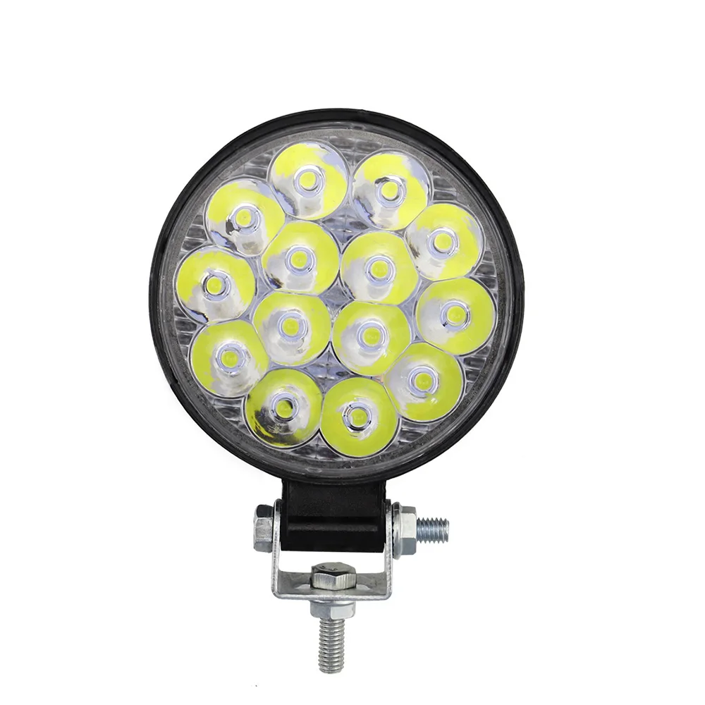 

42W Round 4-LED Work Spot Light Flood Driving Lamp Bulbs For Off-road ATV Trucks