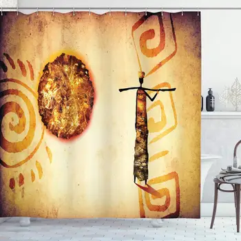 

Exotic Patterns with Sun and Infinity Cultural Impressions, Cloth Fabric Bathroom Decor Set