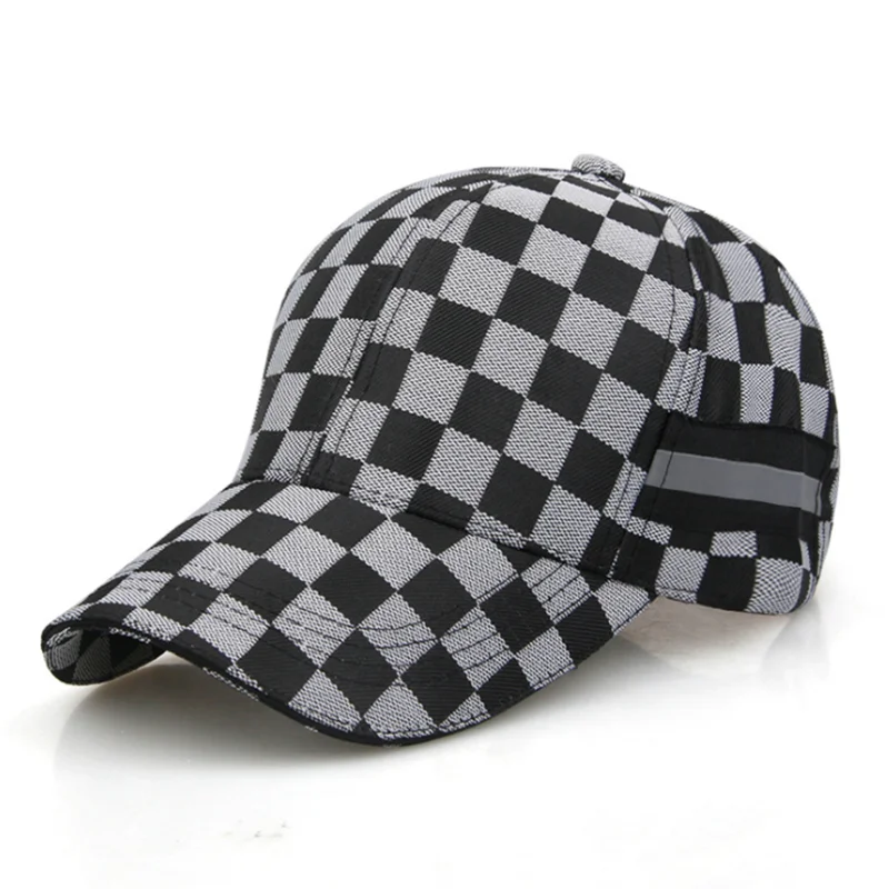 Topi musim semi dan musim panas versi Korea dari pria kotak-kotak baru topi baseball olahraga, Wanita kasual topi perlindungan n