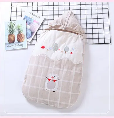 Thicken khaki 50*90 см, весенне-осеннее детское одеяло, пеленка, Детский милый мультяшный конверт, спальный мешок для новорожденных, детское одеяло - Цвет: Thicken khaki