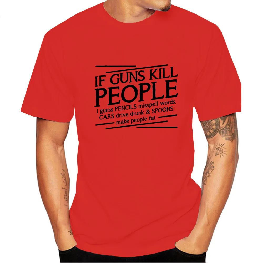 Мужская футболка с коротким рукавом Guns Kill People модная короткими рукавами и