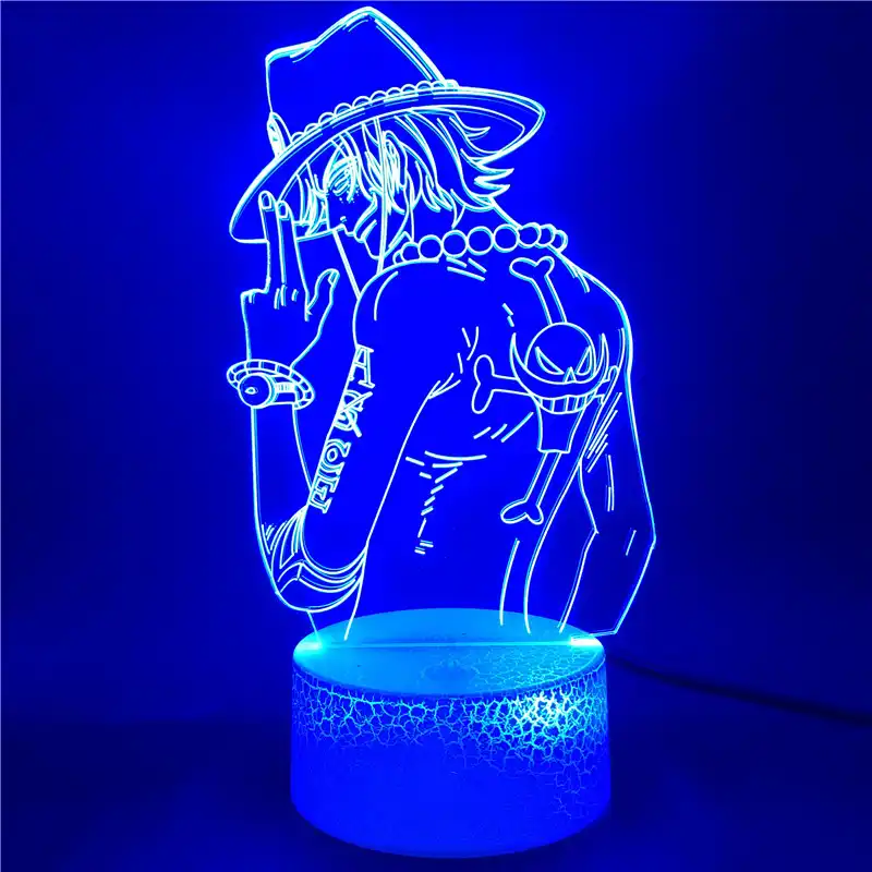 Portgas D Ace One Piece 3d 7 Colors Night Light Led Room Decoration Lamp For Kids New Year Holiday Gifts Study Prize App Control Led Night Lights Aliexpress