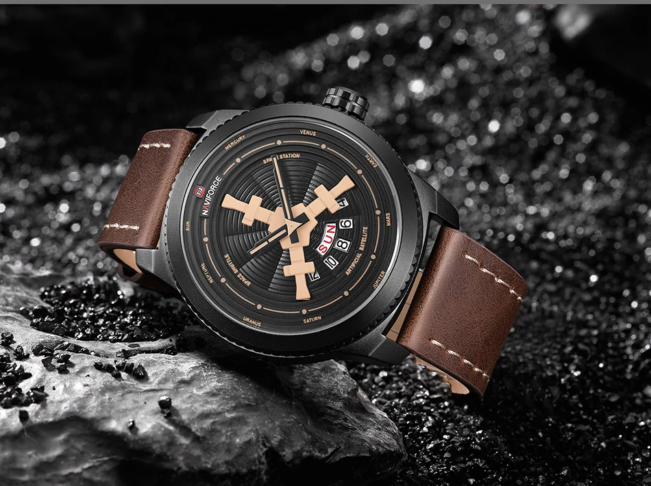 Топ люксовый бренд NAVIFORCE мужские спортивные часы мужские кварцевые часы мужские модные повседневные часы с кожаным ремешком армейские военные наручные часы