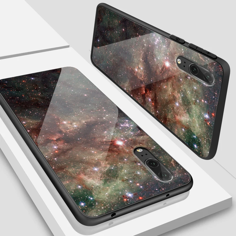 Чехлы из закаленного стекла для huawei Enjoy 9s Mate20 Lite Pro Nova 2 3i 4 P Smart+ P20 P30 Honor Play Star противоударный защитный чехол - Цвет: W128