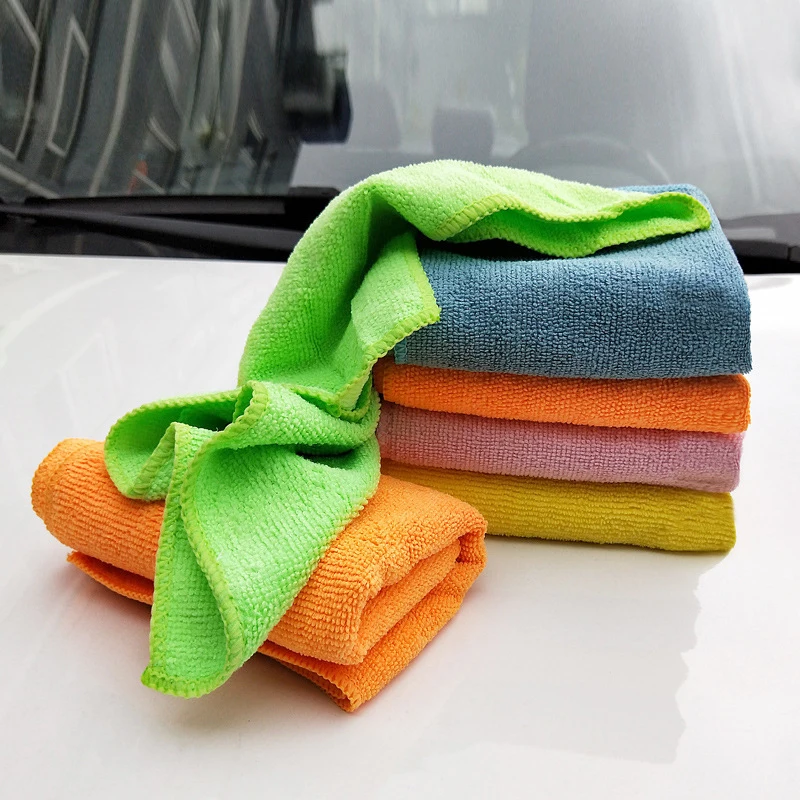 10Pcs 40x40cm Microfibre Cleaning Cloths Car Wash Bathroom Polish Dusters Towels for home and car wash