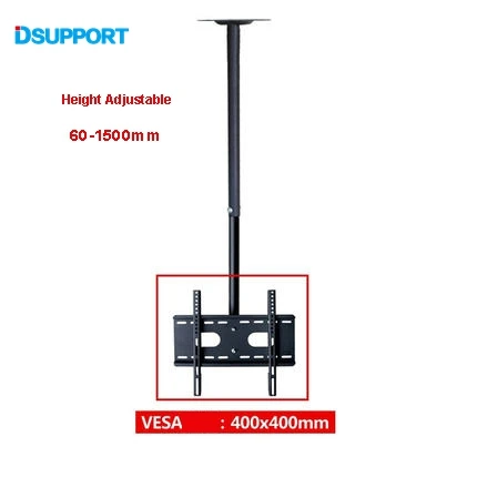 Height 1500mm Лидер продаж 360 градусов 60-2000 мм высота регулируемая 3"-50" потолочное крепление для телевизора светодиодный держатель ЖК-монитора загрузка 25 кг - Цвет: Height 1500mm