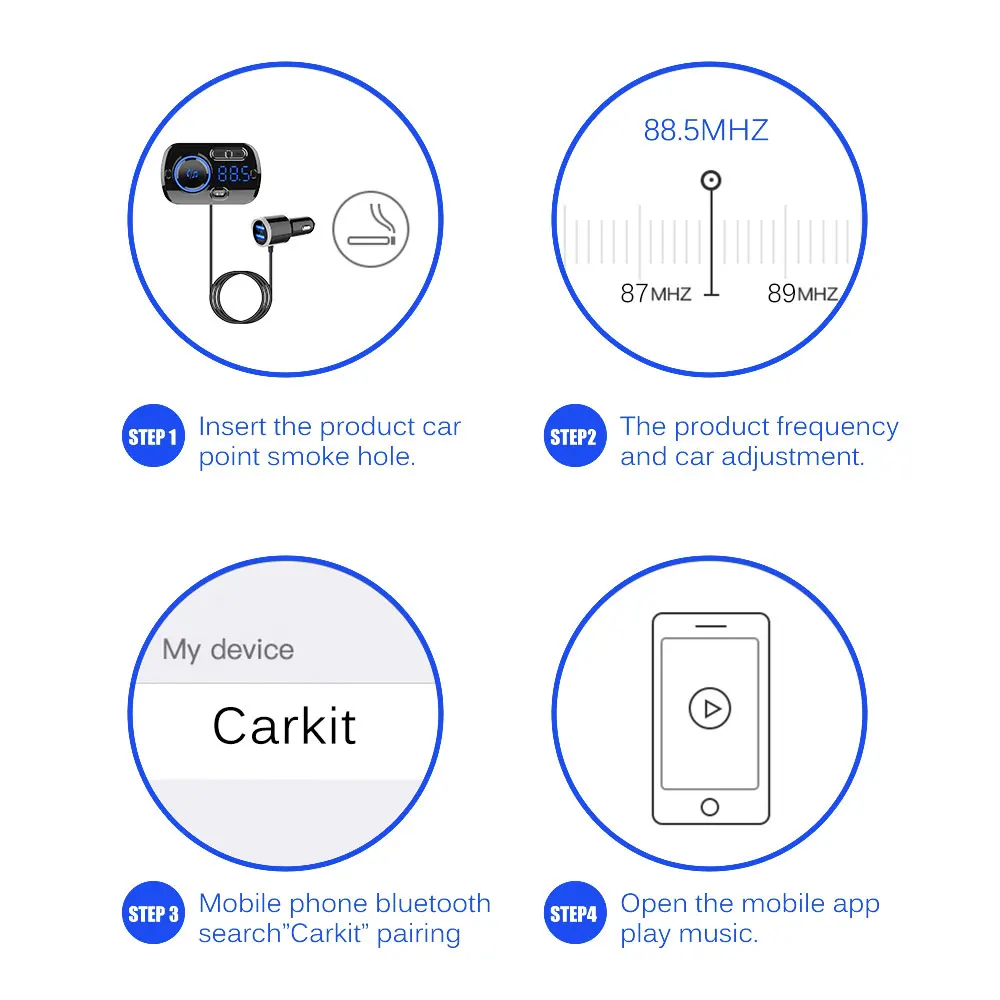 BC49BQ QC3.0 Hands-free Bluetooth автомобильный комплект Автомобильный fm-передатчик двойной USB 5V 3.4A автомобильный заряд телефона fm-модулятор mp3-плеер