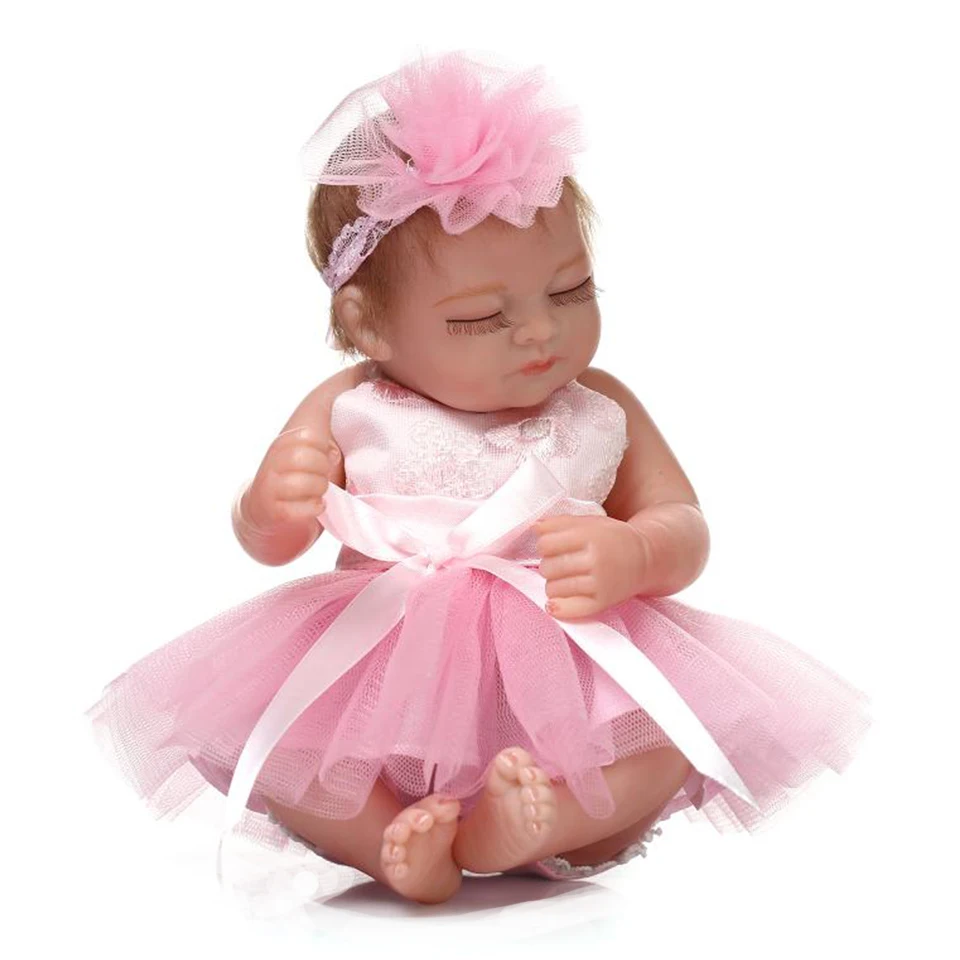 Мягкие силиконовые reborn baby lifelike мини новорожденная девочка кукла День Рождения вечерние подарок 10 дюймов