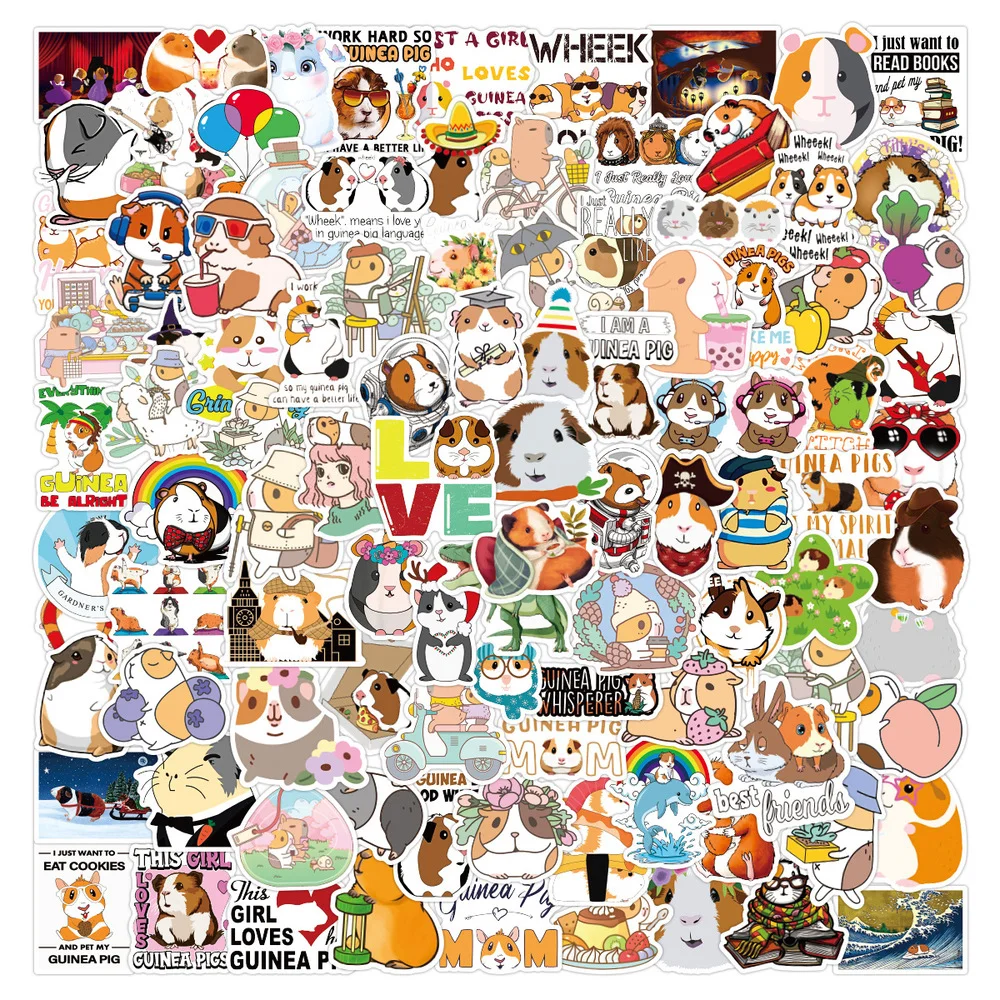 

100Pcs/pack Cartoon Cute Hamster Suitcase Stationery Notebook Stickers Waterproof Decoration Graffiti Toys Wholesale