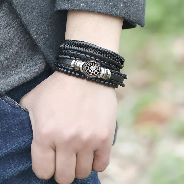 Ebuka 4pcs/ set Adjustable Leather Bracelets - Image 2