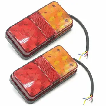 

2pcs 12V Trailer Truck Caravan LED Taillight Tail Light Turn Signal Indicator Brake Stop Lamp Number Plate Light Rear Reverse