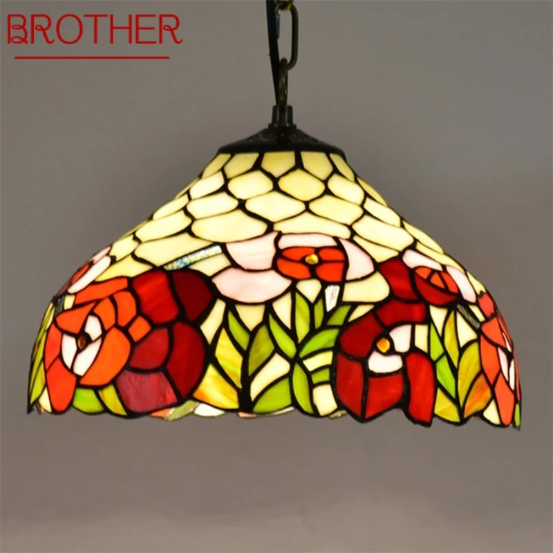 BROTHER Tiffany Pendant Light Contemporary LED Colorful Lamp Fixtures Decorative For Home Dining Room