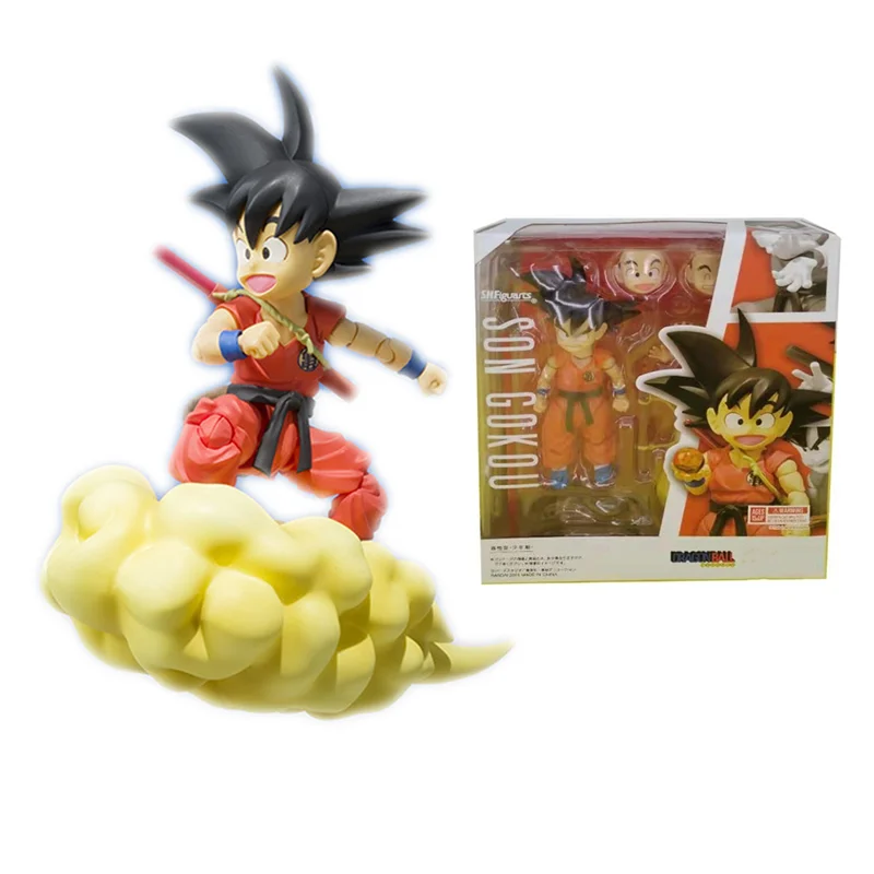Dragon Ball Z Son Goku Anime Figure Cloud Movable Goku Figurine Juguetes Brinquedos DBZ Super Saiyan Figural Collectible Toys