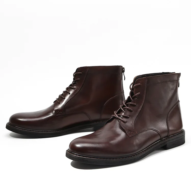 Зимние ботильоны; кожаные ботинки; мужские повседневные уличные ботинки в стиле ретро из натуральной кожи высокого качества; мужская обувь на шнуровке