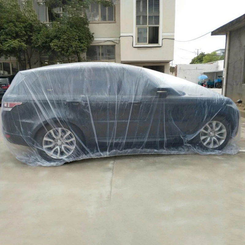 

Winter Snow and Frozen General Car Clothing Disposable Car Cover Waterproof Transparent Plastic Dustproof Cover Car Rain Covers
