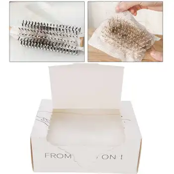 

50pcs Comb Cleaning Paper Professional Protective Hair Brush Cleaning Net Portable Pet Hair Remover Hairdresser Accessories