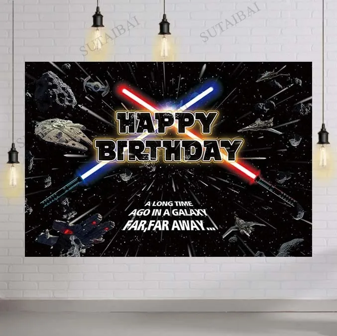 Star Themed Birthday Party Backdrop for Boys Kids Galaxy Universe Wars Photography Background Baby Shower Decorations Banner | Электроника