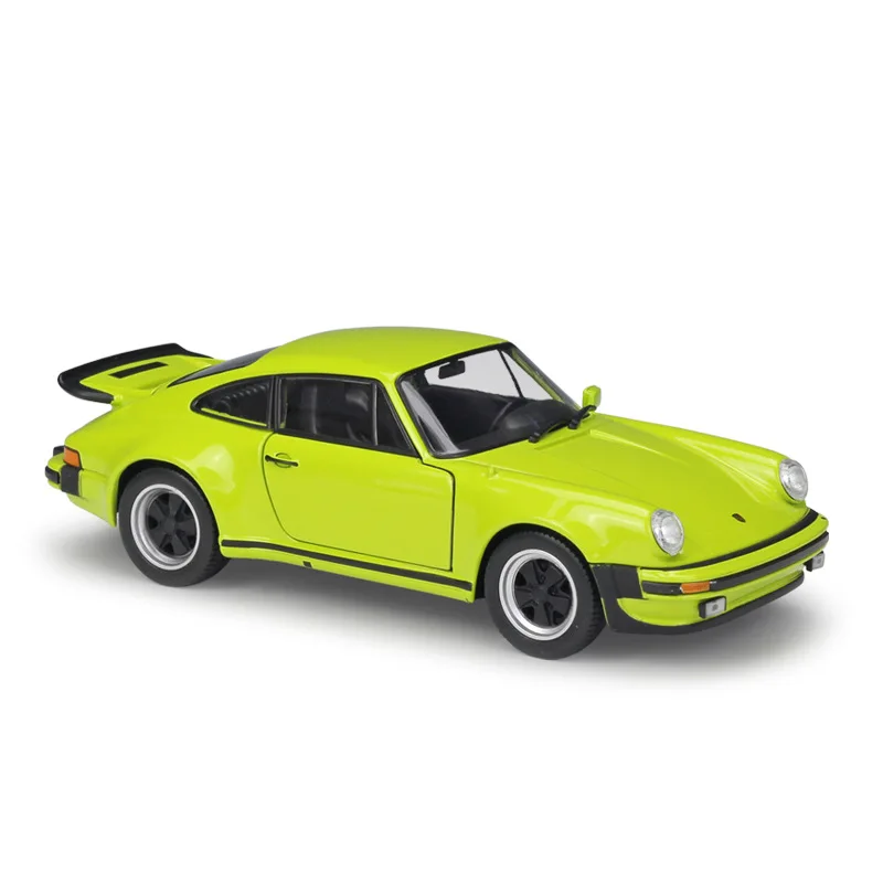 Welly 1:24 1974 911 Turbo 3,0 белый, зеленый, красный, серебристый литая модель автомобиля, Игрушечная модель автомобиля, модели автомобиля, Детская оригинальная коробка - Цвет: Зеленый