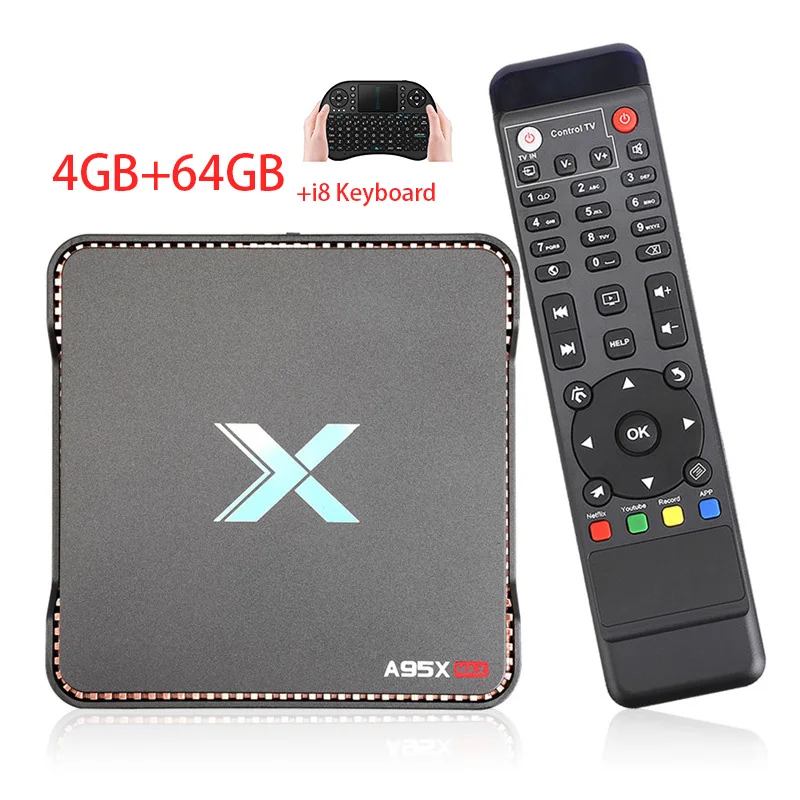 Smart android TV Box A95XMAX 4G 64GB Android 8.1 tv box 2.4/5.0G WiFi Bluetooth SSD HDD 1000M video Record set-top box Tv Smart android TV Box A95XMAX 4G 64GB Android 8.1 tv box 2.4/5.0G WiFi Bluetooth SSD HDD 1000M video Record set-top box Tv